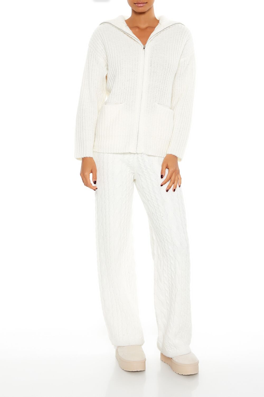 Ribbed Knit Zip-Up Sweater