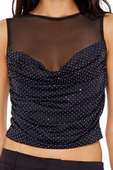 Rhinestone Illusion Crop Top