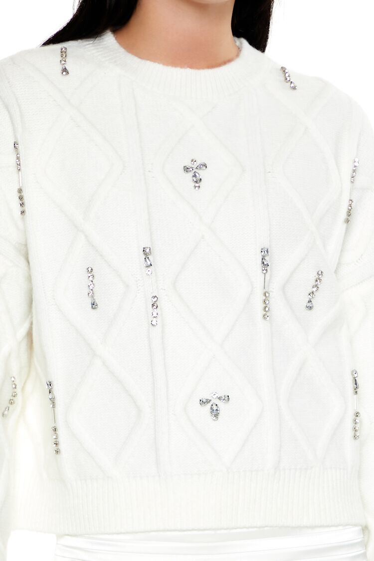 Marled Faux Gem Sweater