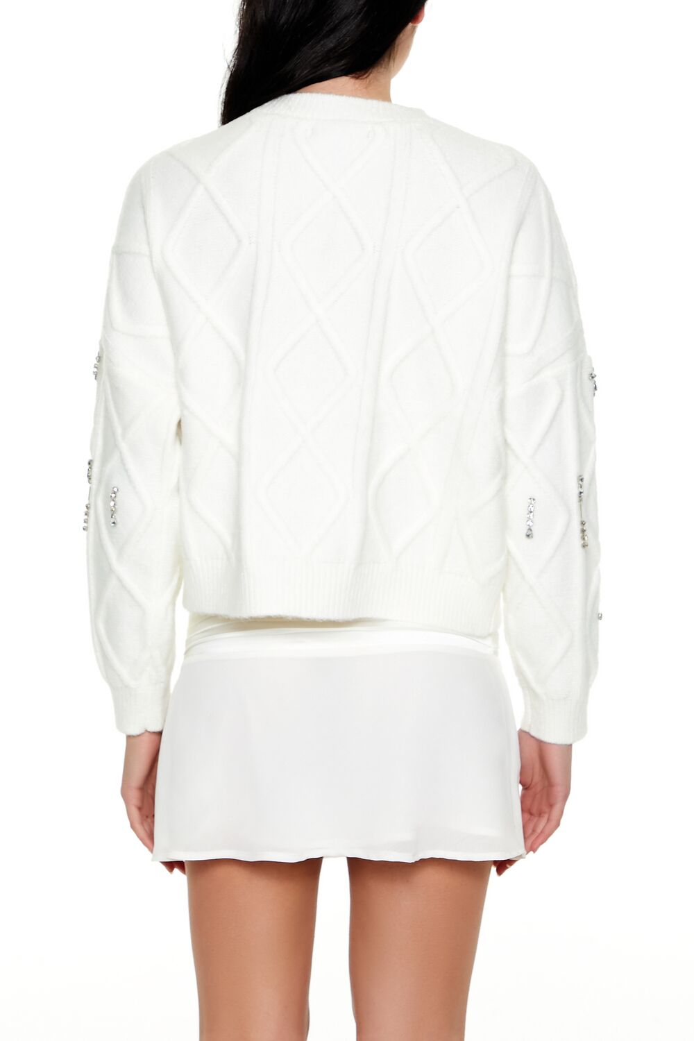 Marled Faux Gem Sweater