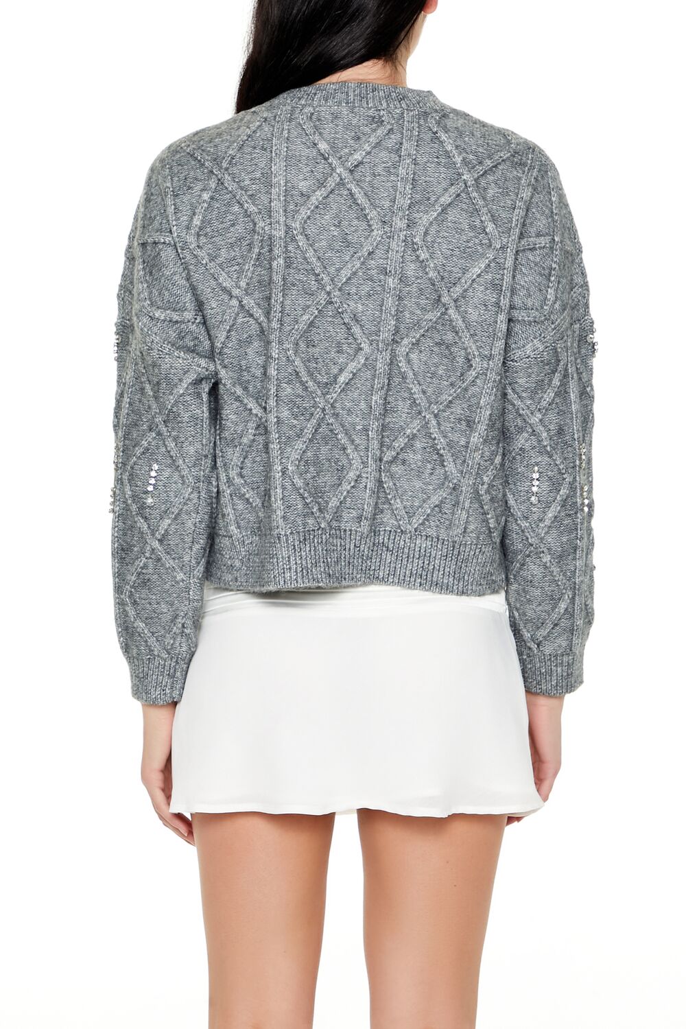 Marled Faux Gem Sweater