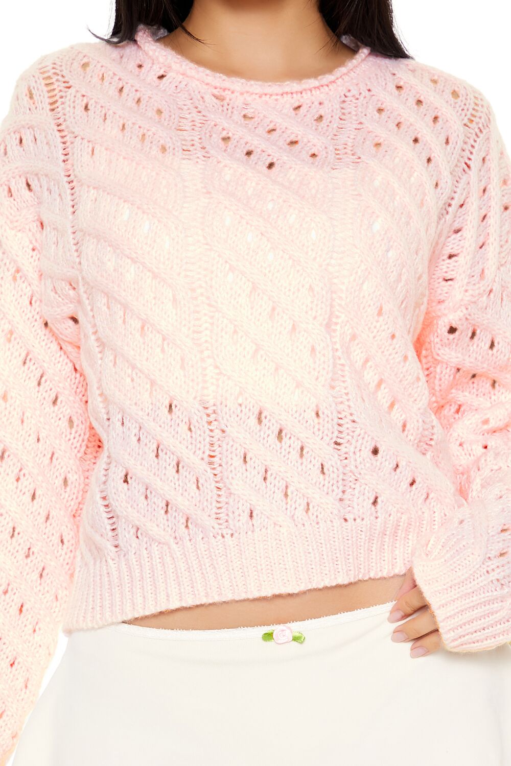 Open Cable Knit Sweater