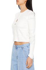 Mixed Knit Cardigan Sweater