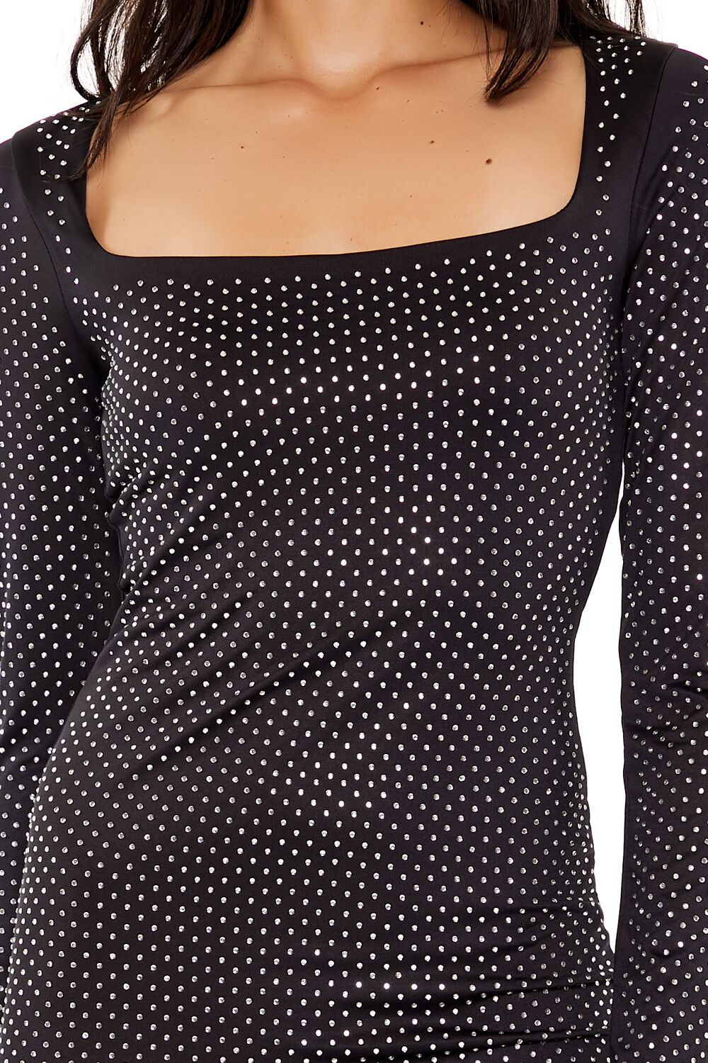 Contour Sculpt Rhinestone Mini Dress
