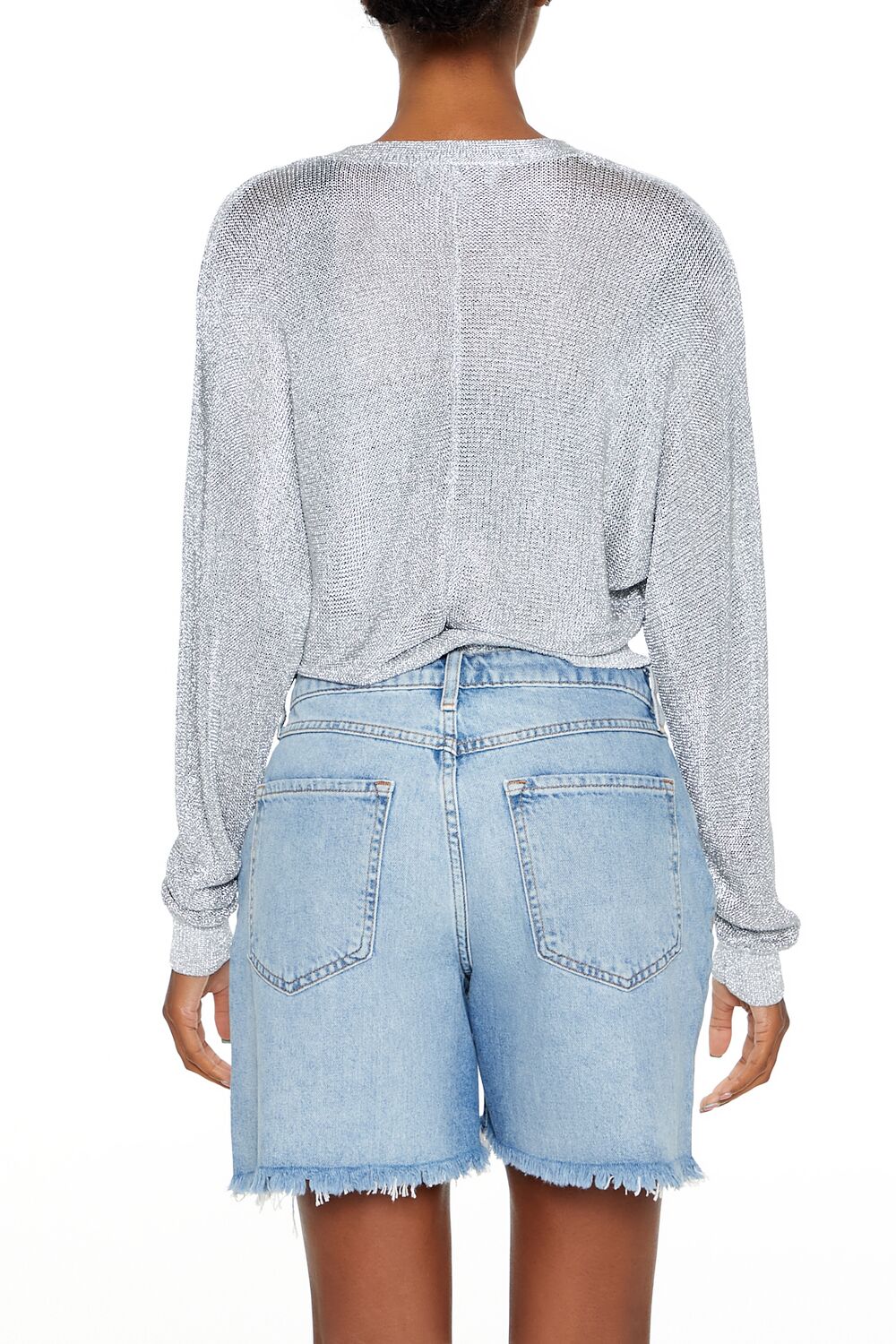 Glitter Knit Zip-Up Sweater