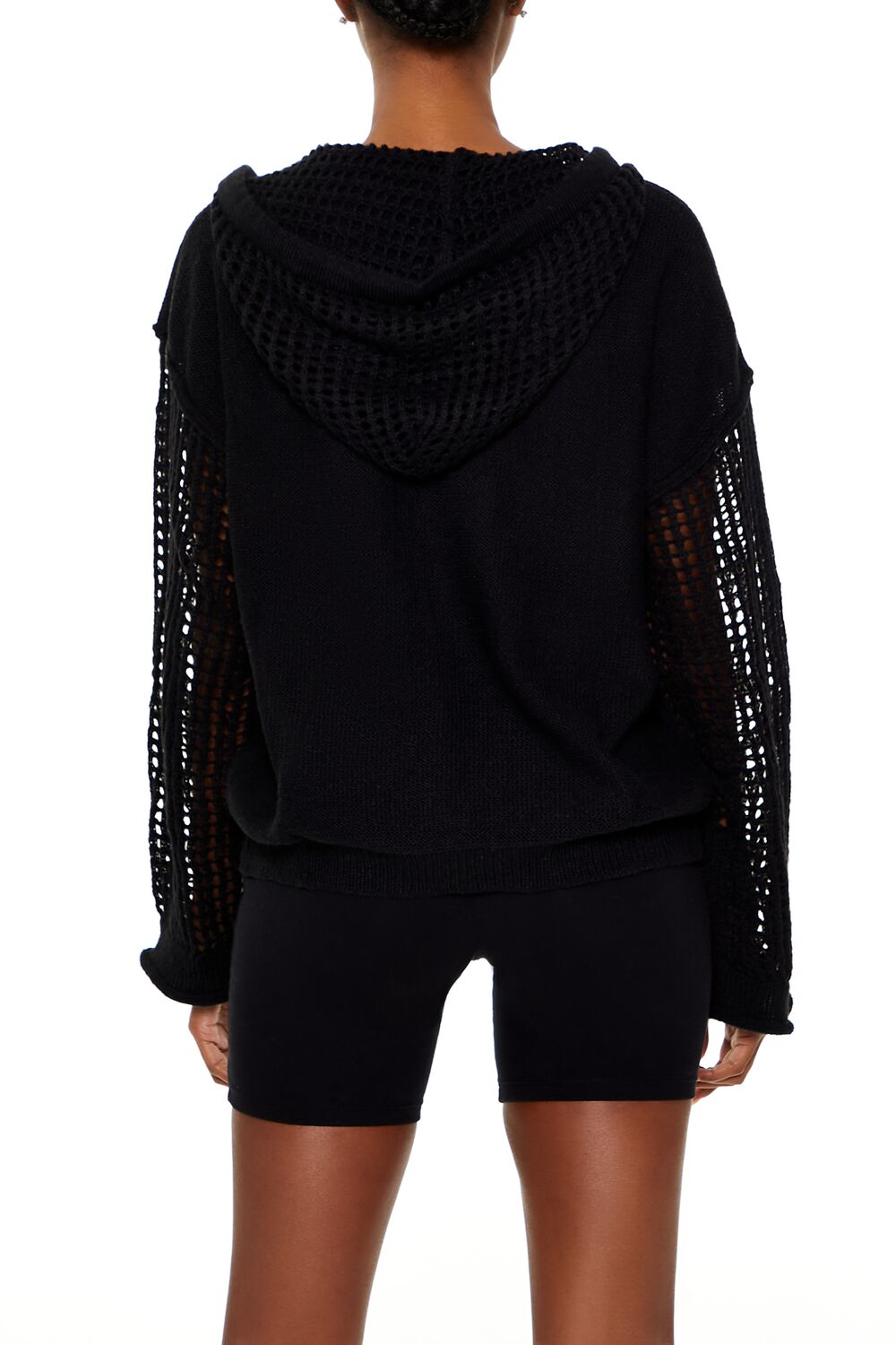 Open-Knit Netted Hoodie