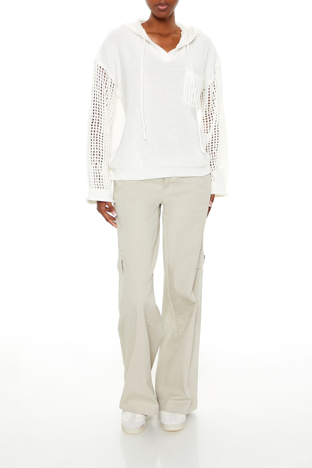 Open-Knit Netted Hoodie