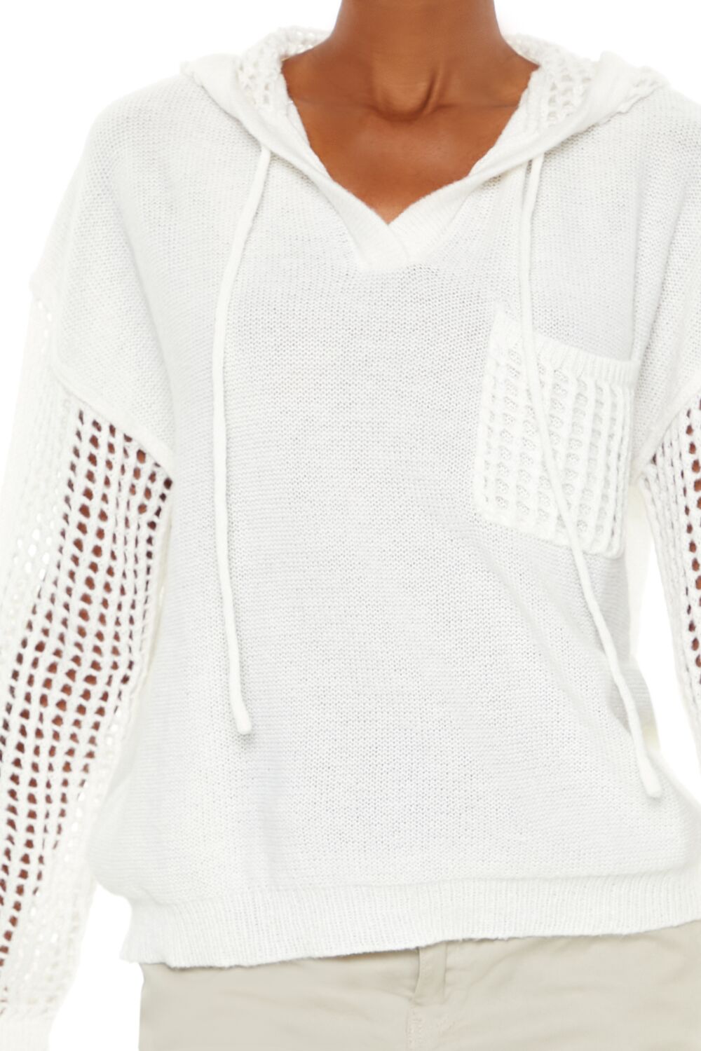 Open-Knit Netted Hoodie