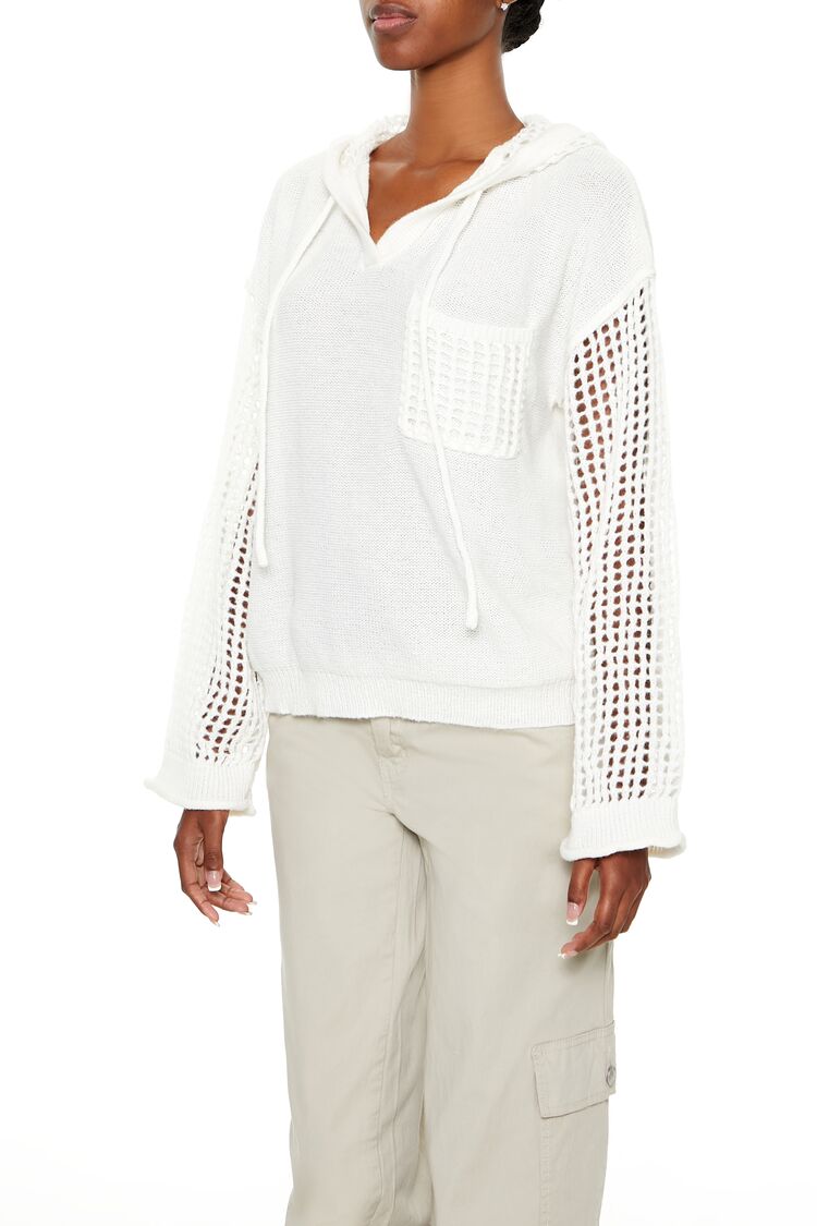 Open-Knit Netted Hoodie