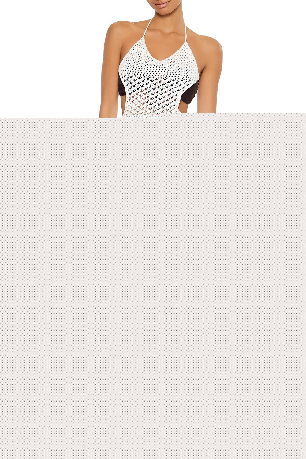 Crochet Tie-Back Fringe Swim Cover-Up Midi Dress