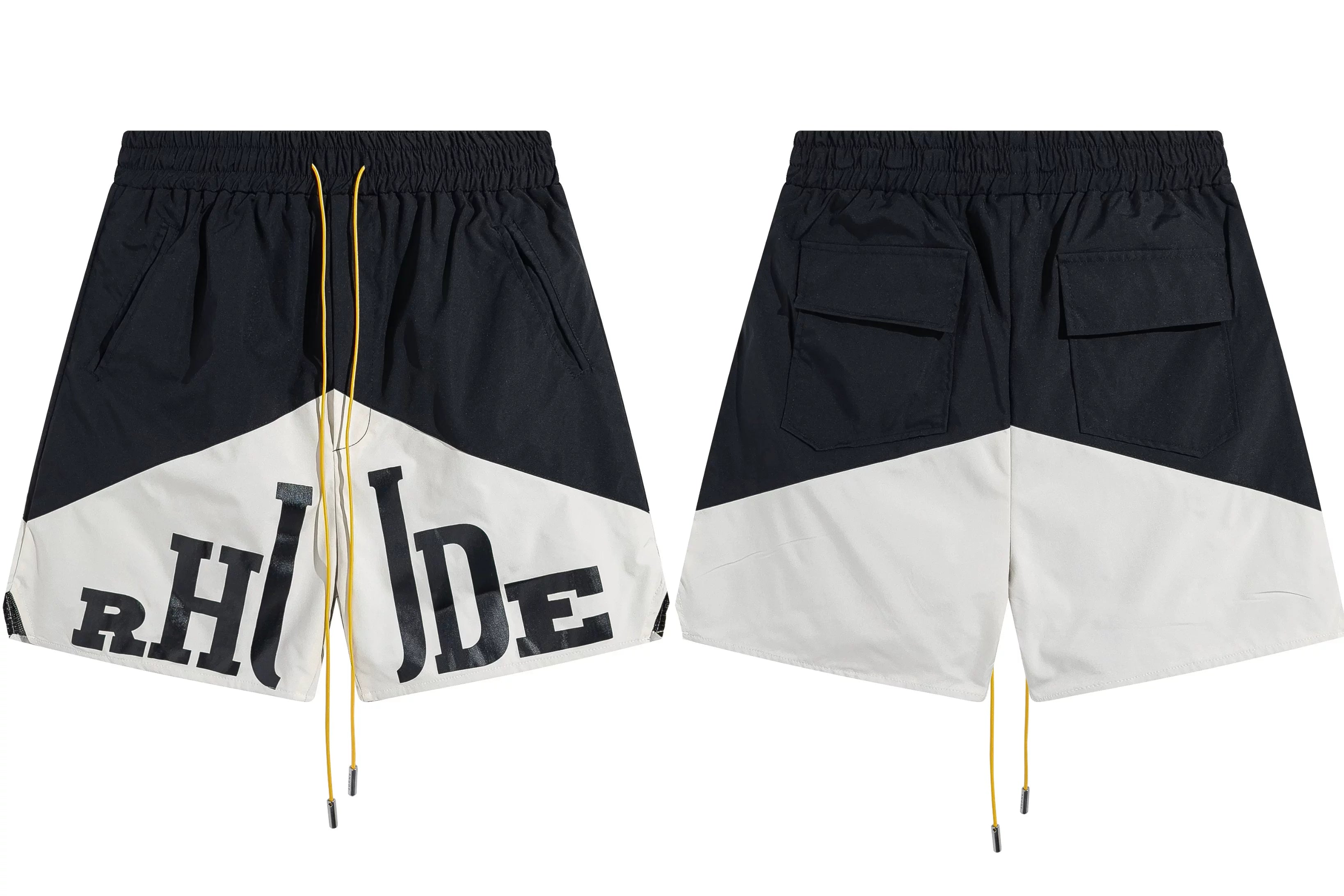 RHUDE Marlboro shorts, trendy high street sports and casual loose beach pants, kanye cropped pants for men and women (74)