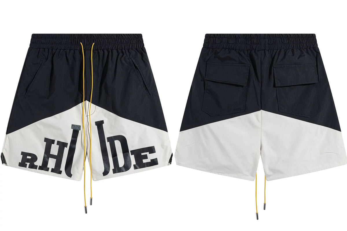 RHUDE Marlboro shorts, trendy high street sports and casual loose beach pants, kanye cropped pants for men and women (74)