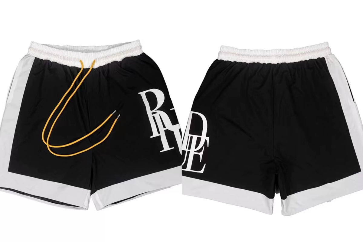 RHUDE Marlboro shorts, trendy high street sports and casual loose beach pants, kanye cropped pants for men and women (75)
