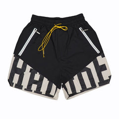 RHUDE Marlboro shorts, trendy high street sports and casual loose beach pants, kanye cropped pants for men and women (89)