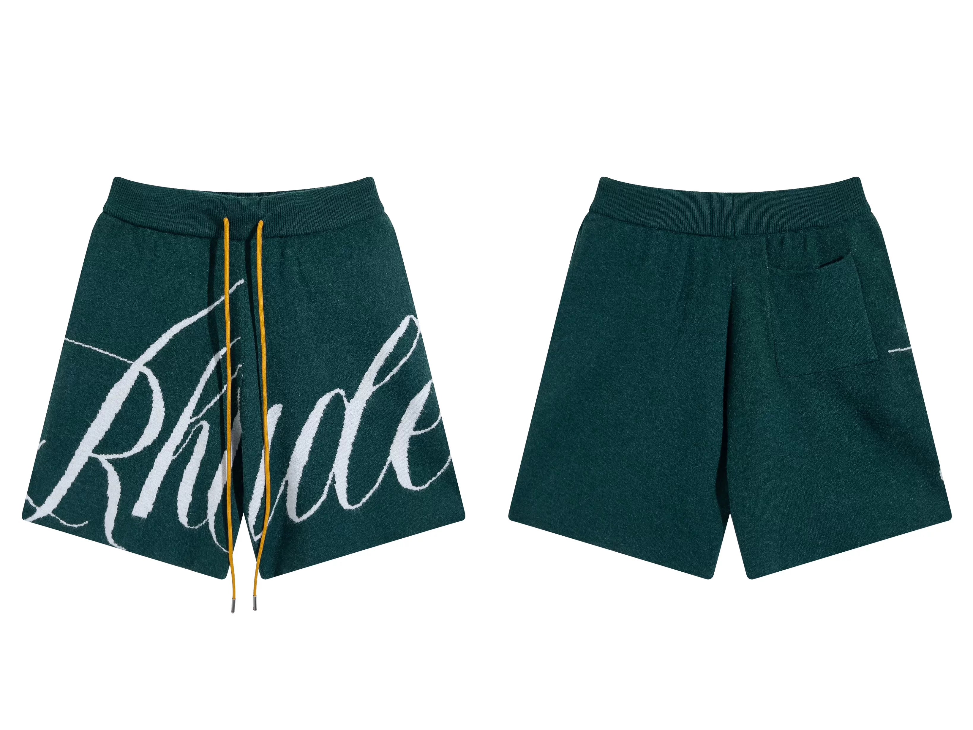 RHUDE Marlboro shorts, trendy high street sports and casual loose beach pants, kanye cropped pants for men and women (86)