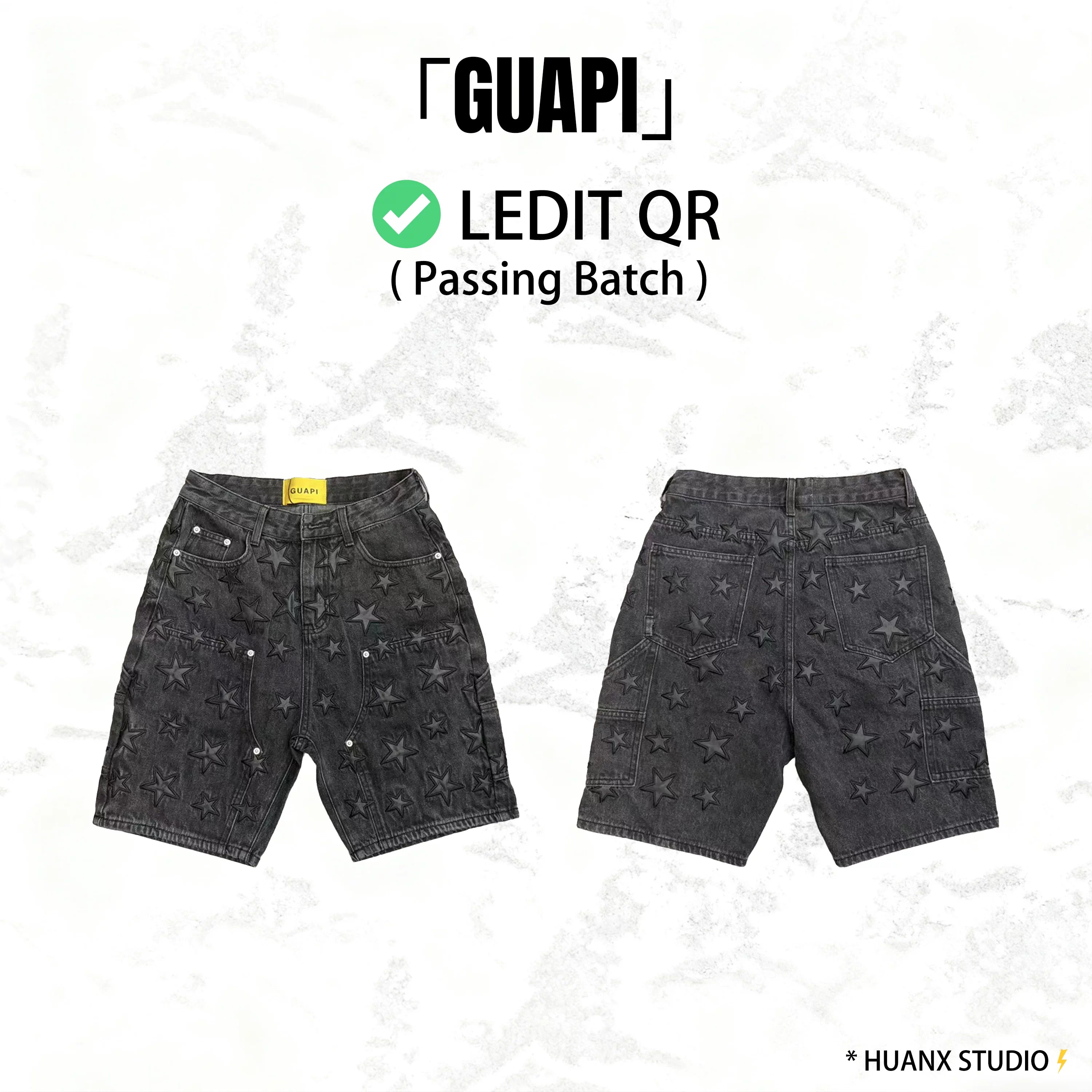Guapi Vintage Stars Denim Shorts「满印星星刺绣牛仔短裤」