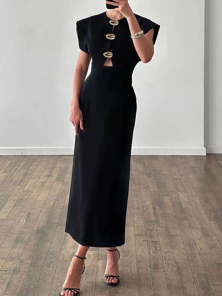 Fashion Dress欧美女士连衣裙时尚镂空收腰优雅修身长裙度假