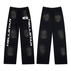 Hellstar Logo Fade Drawstring Sweatpants black