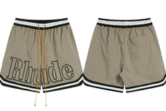 RHUDE Marlboro shorts, trendy high street sports and casual loose beach pants, kanye cropped pants for men and women (98)