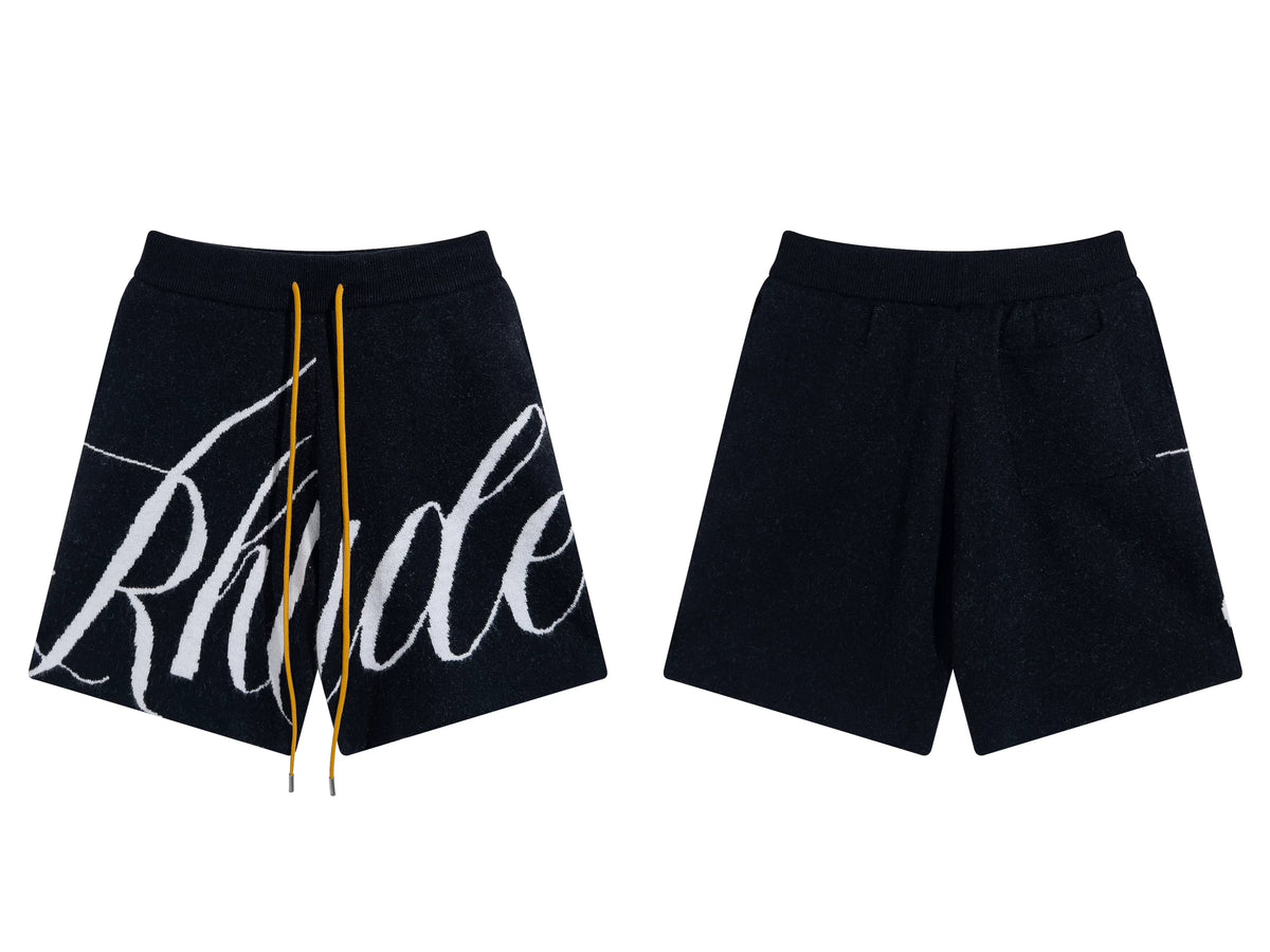 RHUDE Marlboro shorts, trendy high street sports and casual loose beach pants, kanye cropped pants for men and women (87)