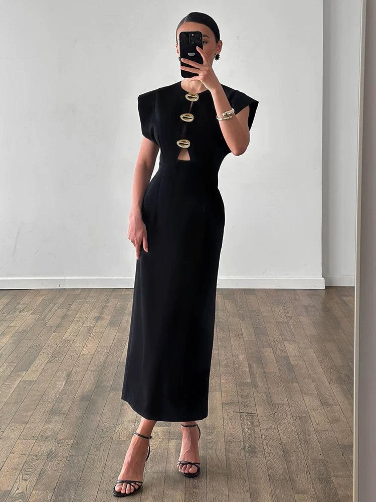 Fashion Dress欧美女士连衣裙时尚镂空收腰优雅修身长裙度假