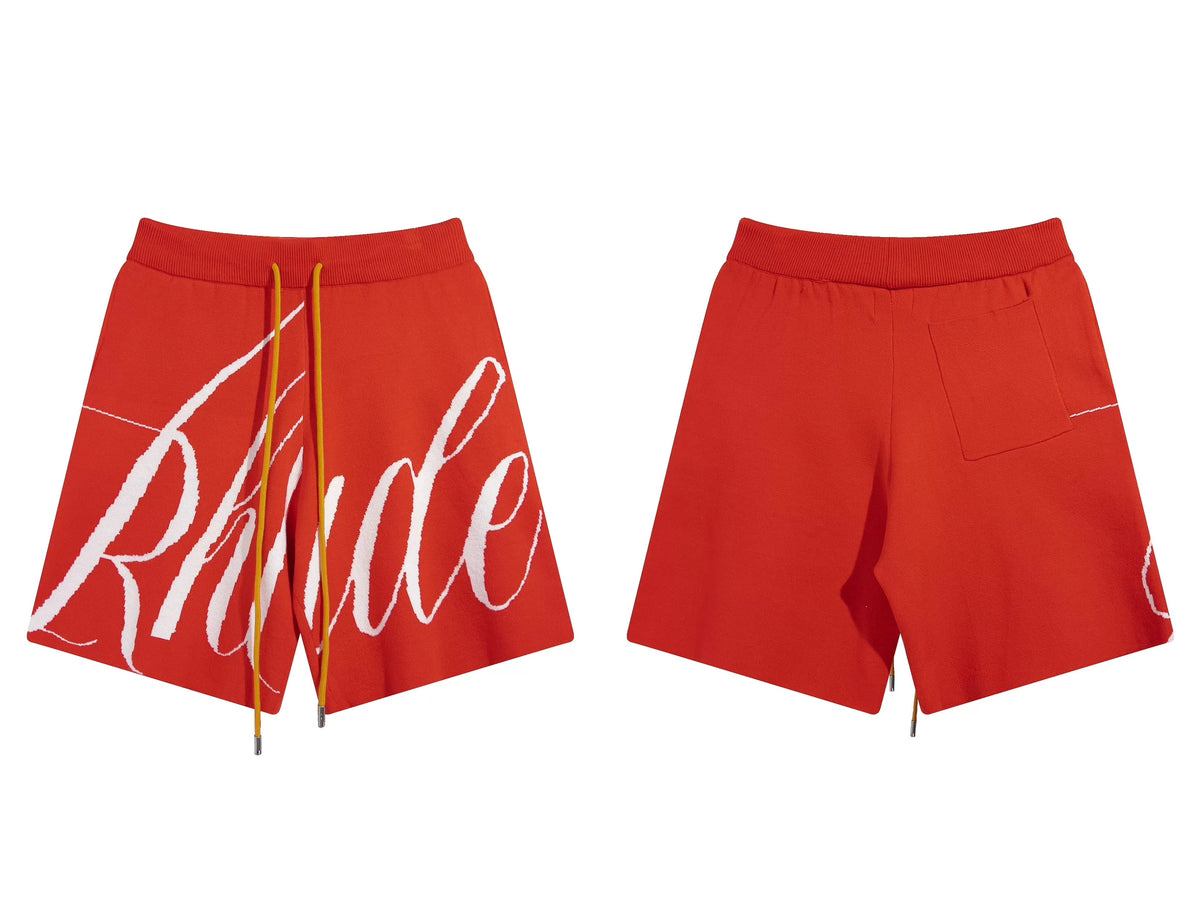 RHUDE Marlboro shorts, trendy high street sports and casual loose beach pants, kanye cropped pants for men and women (84)