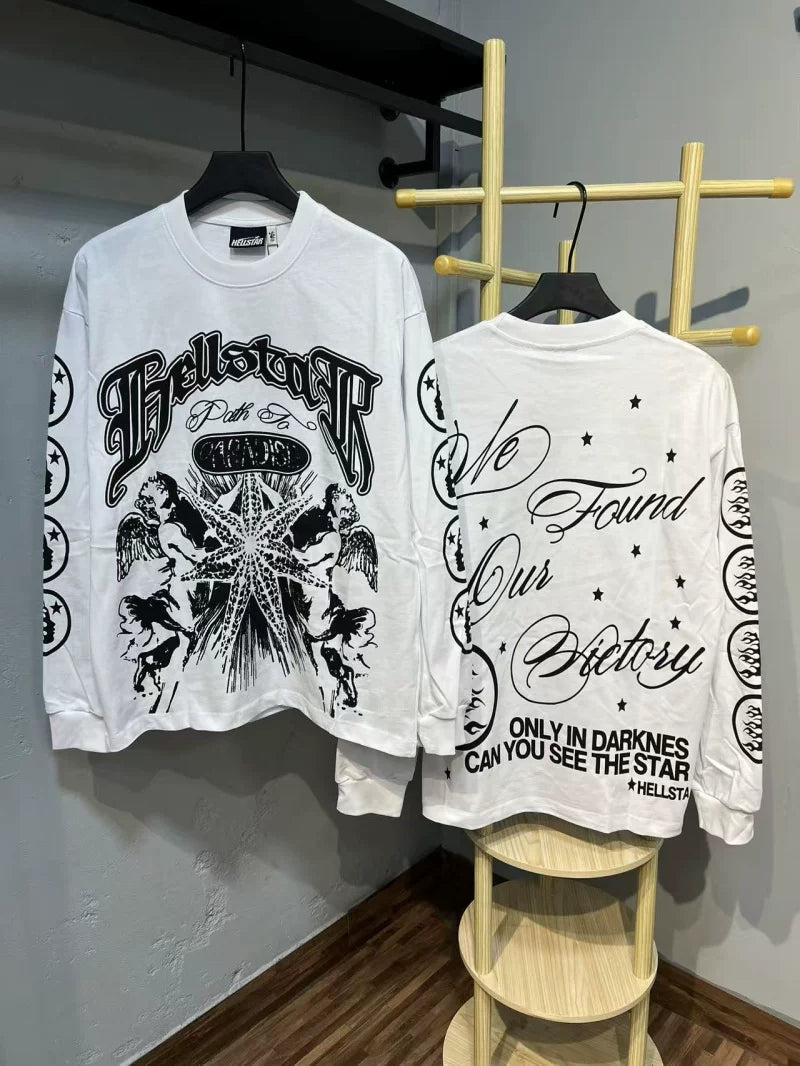 Hellstar Victory Graphic Long Sleeve Tee - White