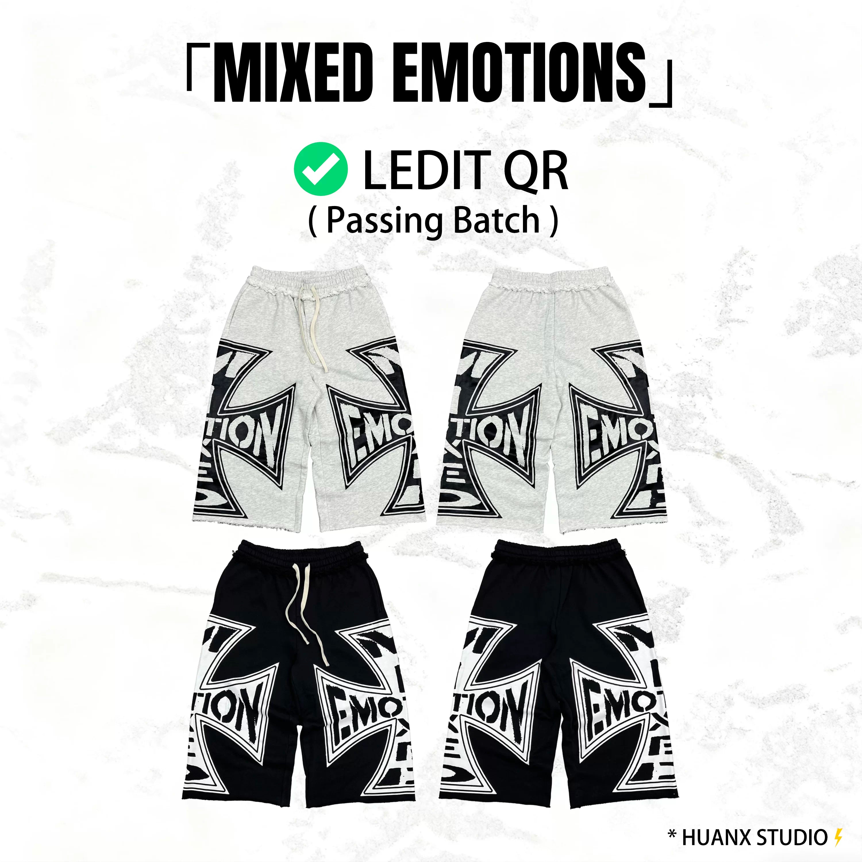 Mixed Emotions “Classic” 3/4 Shorts「十字架字母七分裤」