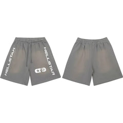 Hellstar Paint Splatter & Logo Shorts grey