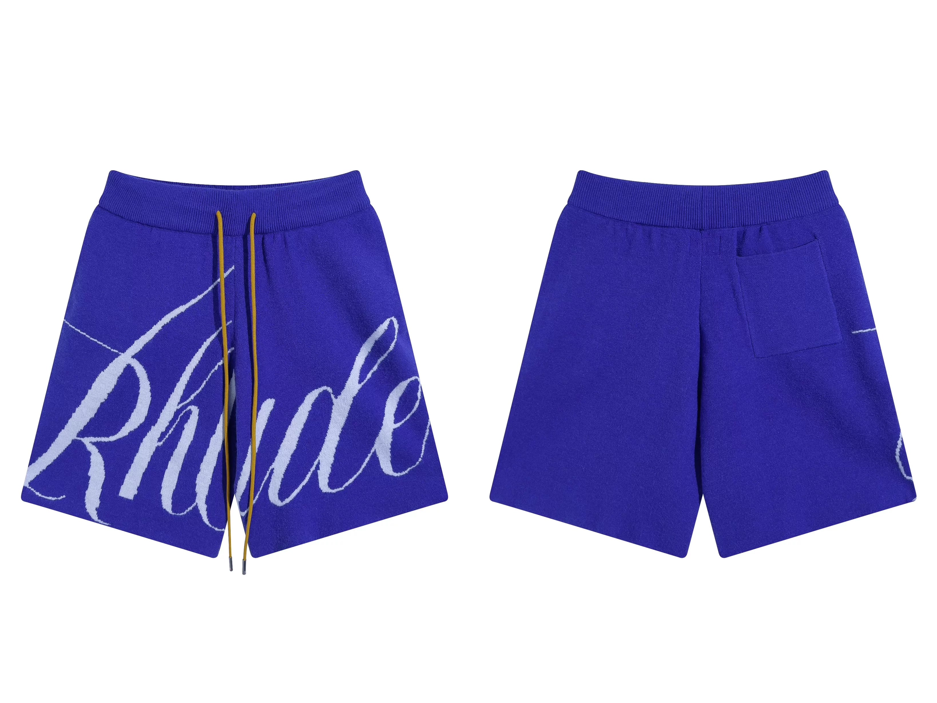 RHUDE Marlboro shorts, trendy high street sports and casual loose beach pants, kanye cropped pants for men and women (85)