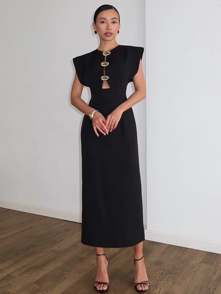 Fashion Dress欧美女士连衣裙时尚镂空收腰优雅修身长裙度假