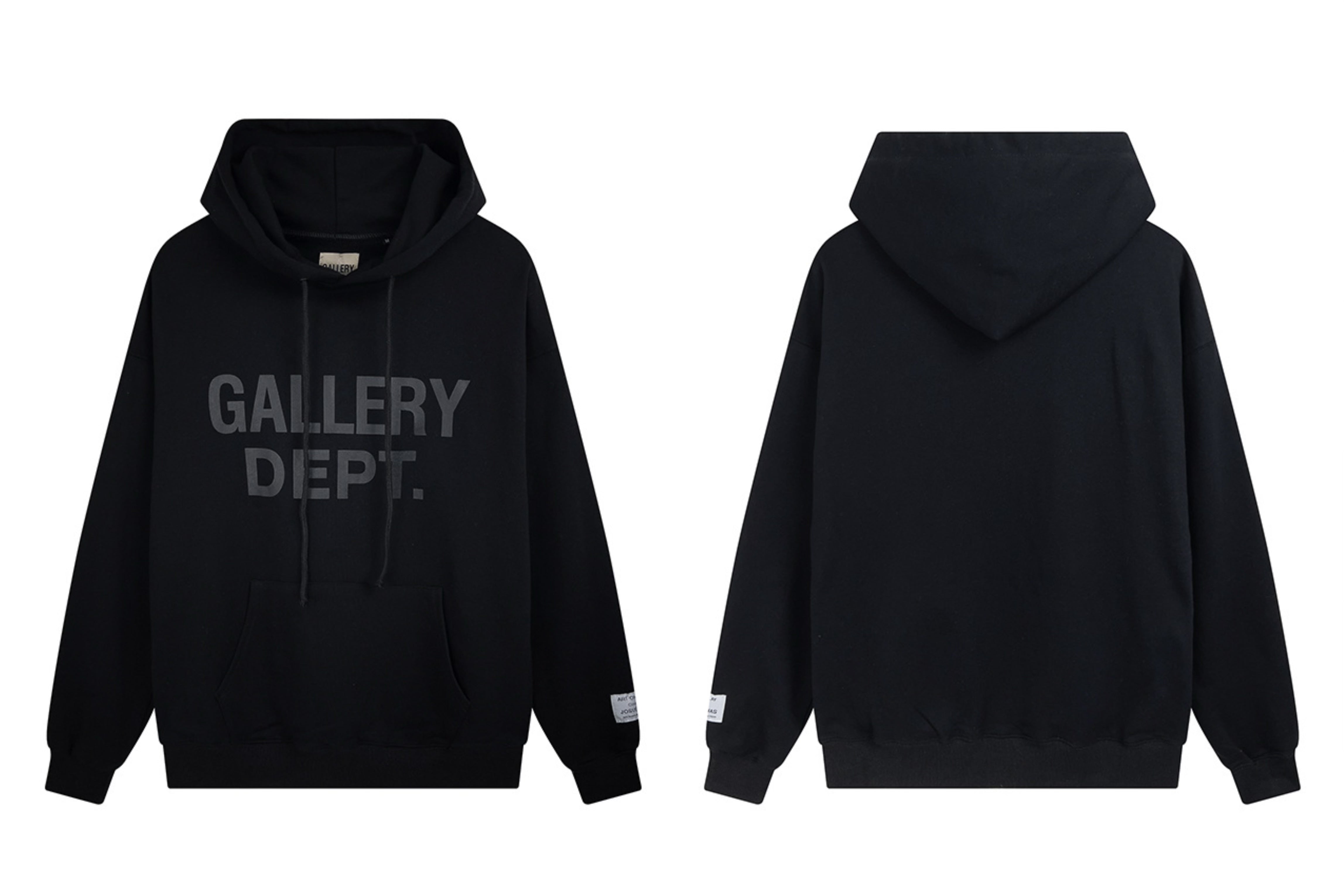 Gallery Dept. Black Tonal Logo Hoodie