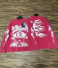 Hellstar All-Seeing Eye Graphic Long Sleeve Tee - Red