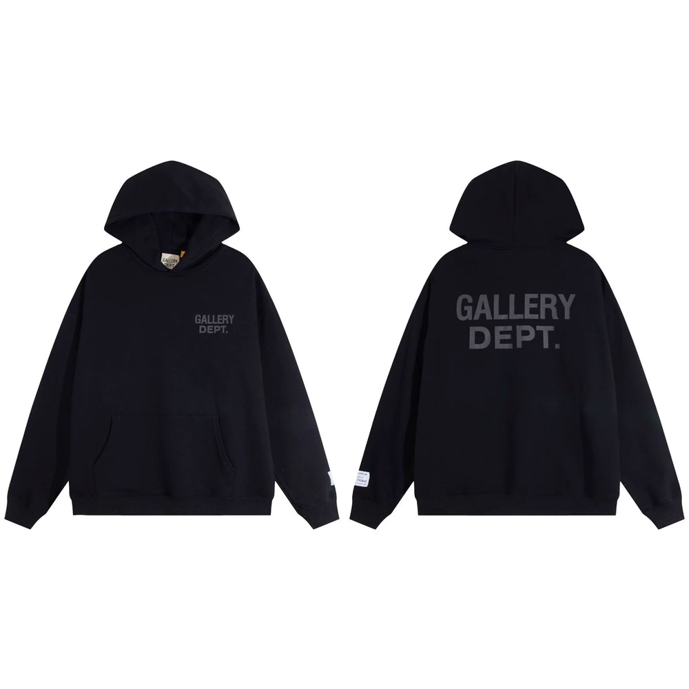 Gallery Dept. Tonal Logo Pullover Hoodie – Black