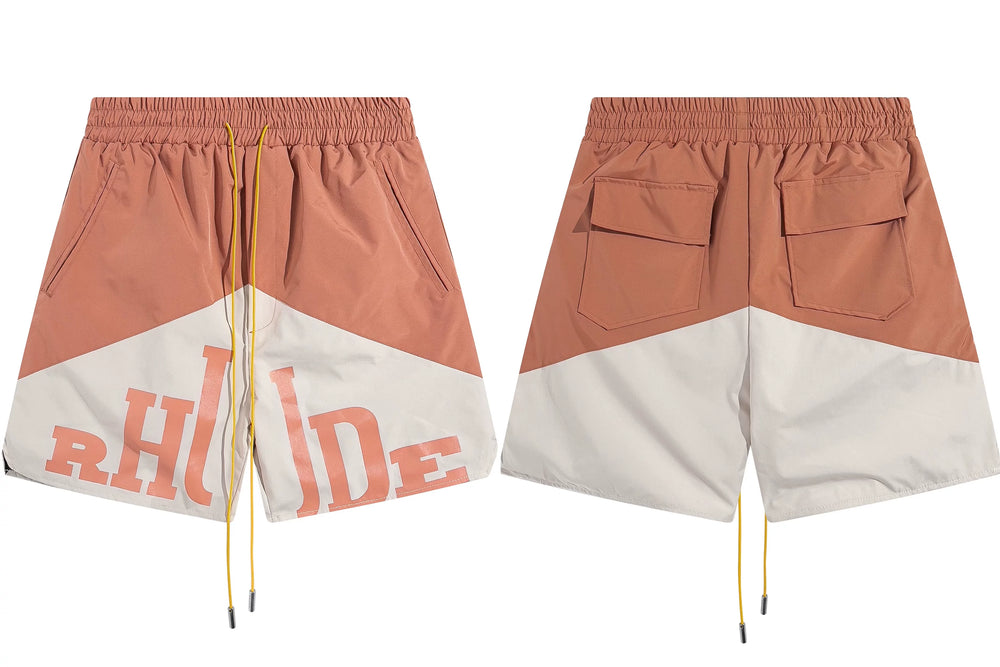 RHUDE Marlboro shorts, trendy high street sports and casual loose beach pants, kanye cropped pants for men and women (71)