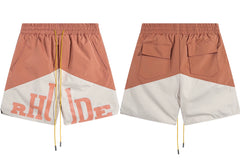 RHUDE Marlboro shorts, trendy high street sports and casual loose beach pants, kanye cropped pants for men and women (71)