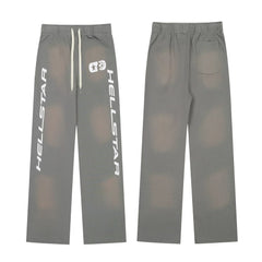 Hellstar Logo Fade Drawstring Sweatpants grey