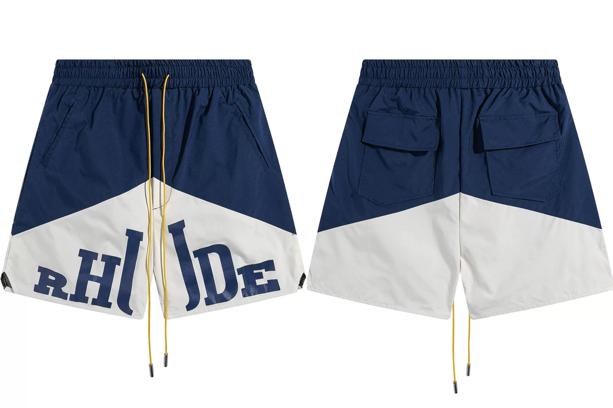 RHUDE Marlboro shorts, trendy high street sports and casual loose beach pants, kanye cropped pants for men and women (72)