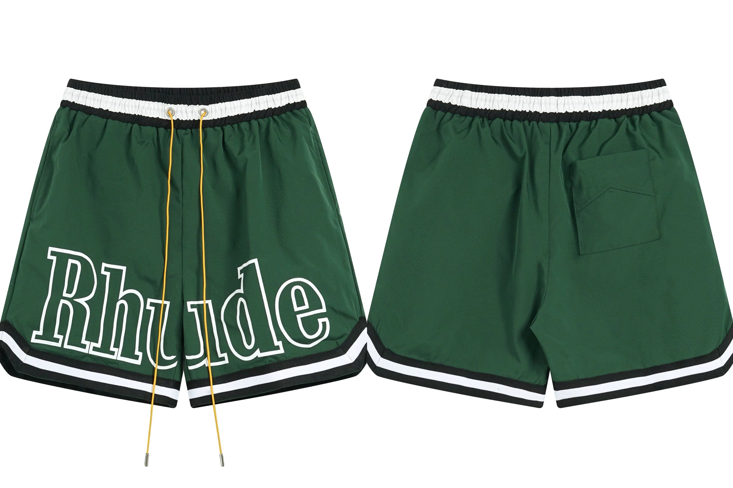 RHUDE Marlboro shorts, trendy high street sports and casual loose beach pants, kanye cropped pants for men and women (97)