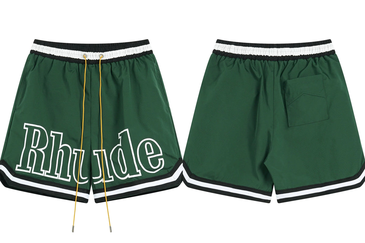 RHUDE Marlboro shorts, trendy high street sports and casual loose beach pants, kanye cropped pants for men and women (97)