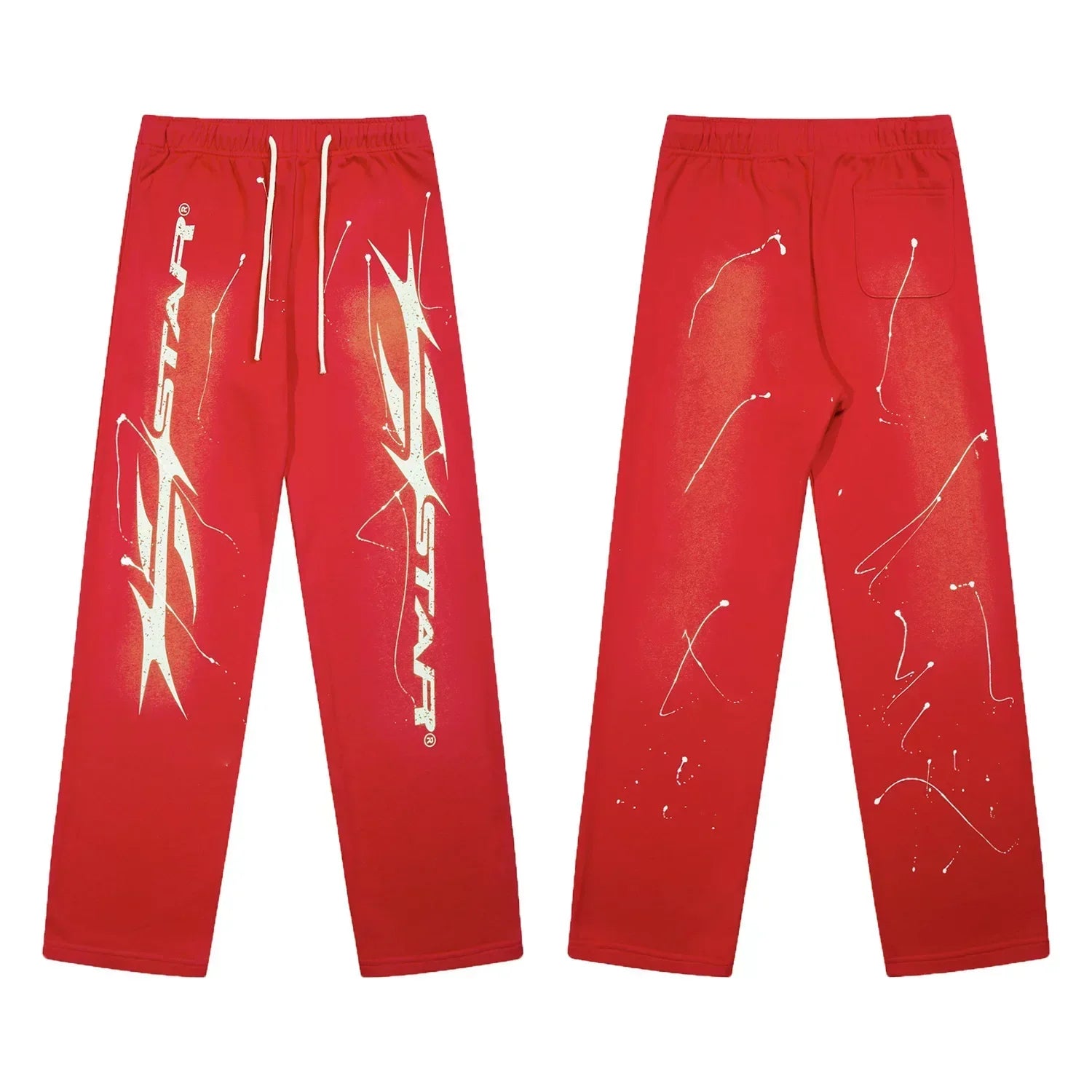 Hellstar Paint Splatter Star Sweatpants red