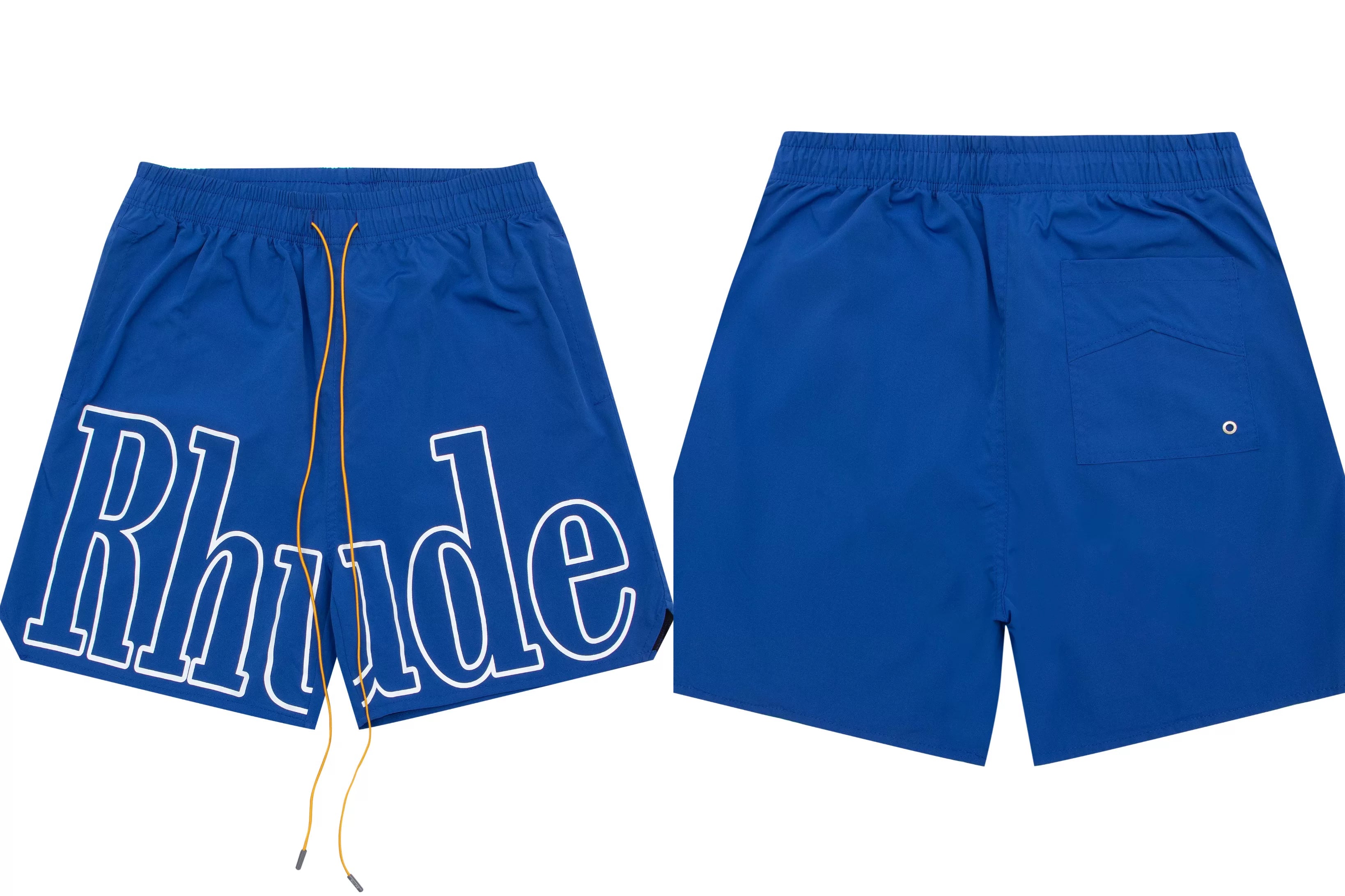 RHUDE Marlboro shorts, trendy high street sports and casual loose beach pants, kanye cropped pants for men and women (62)