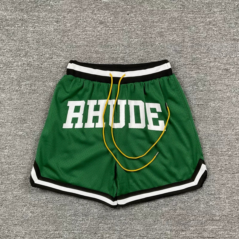 RHUDE Marlboro shorts, trendy high street sports and casual loose beach pants, kanye cropped pants for men and women (50)