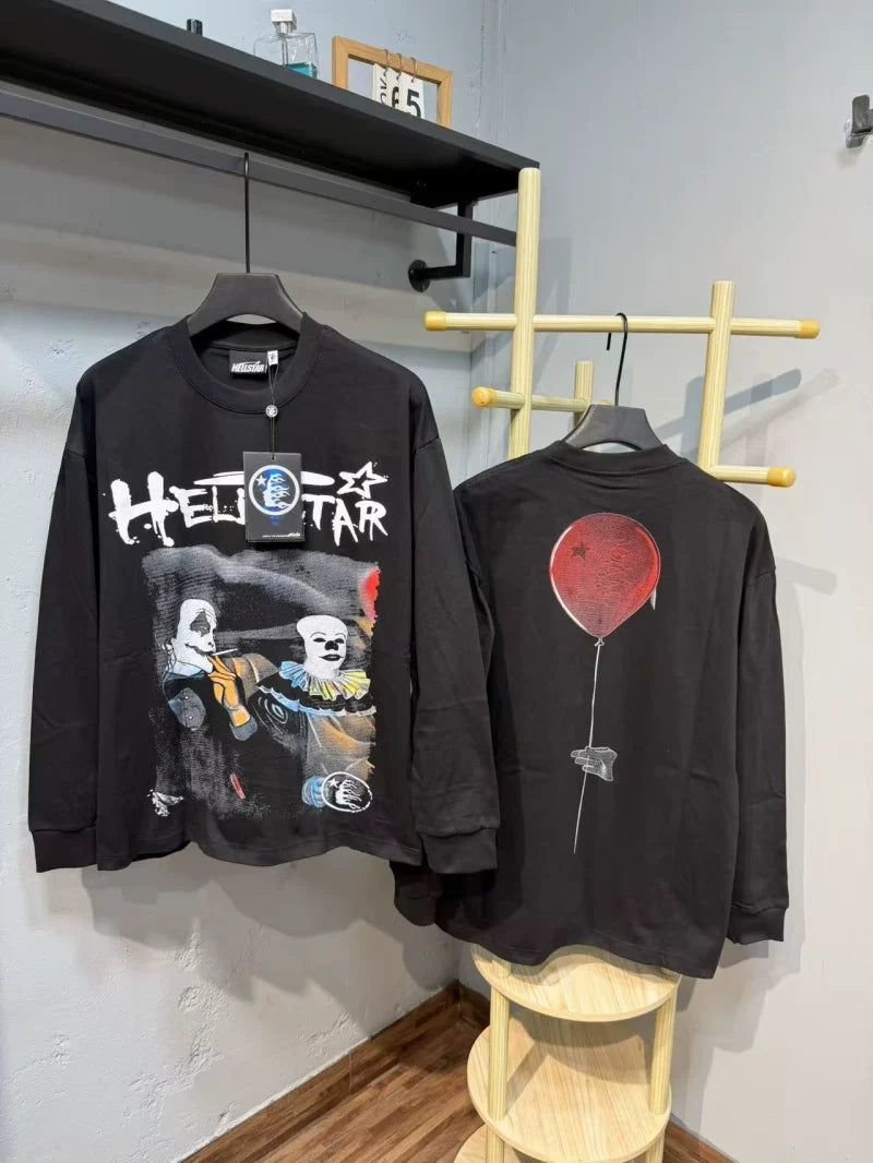 Hellstar Clown Graphic Long Sleeve Tee - Black