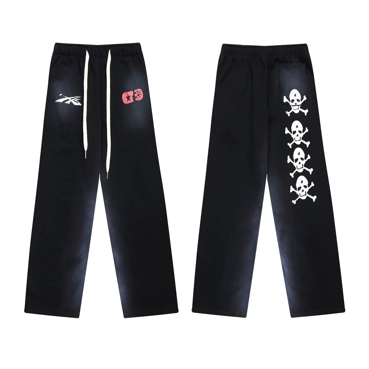 Hellstar Skull Graphic Drawstring Sweatpants black
