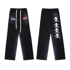 Hellstar Skull Graphic Drawstring Sweatpants black
