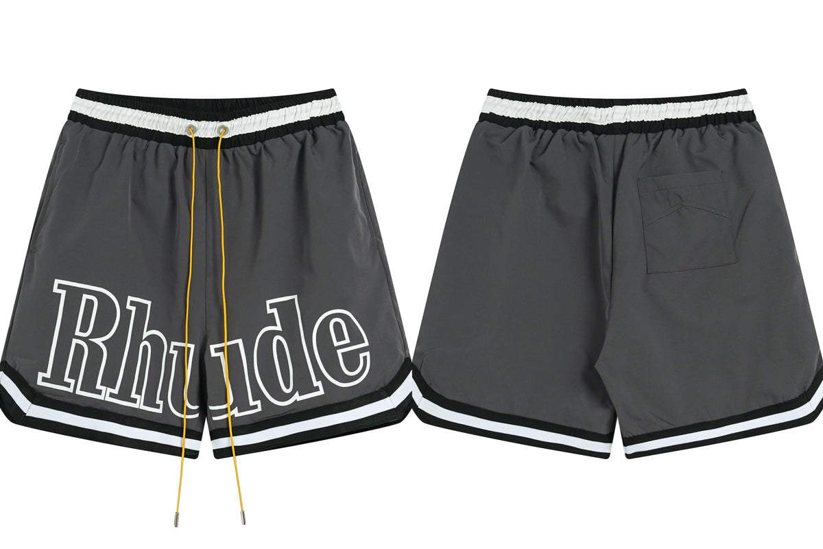RHUDE Marlboro shorts, trendy high street sports and casual loose beach pants, kanye cropped pants for men and women (99)