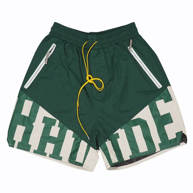 RHUDE Marlboro shorts, trendy high street sports and casual loose beach pants, kanye cropped pants for men and women (90)