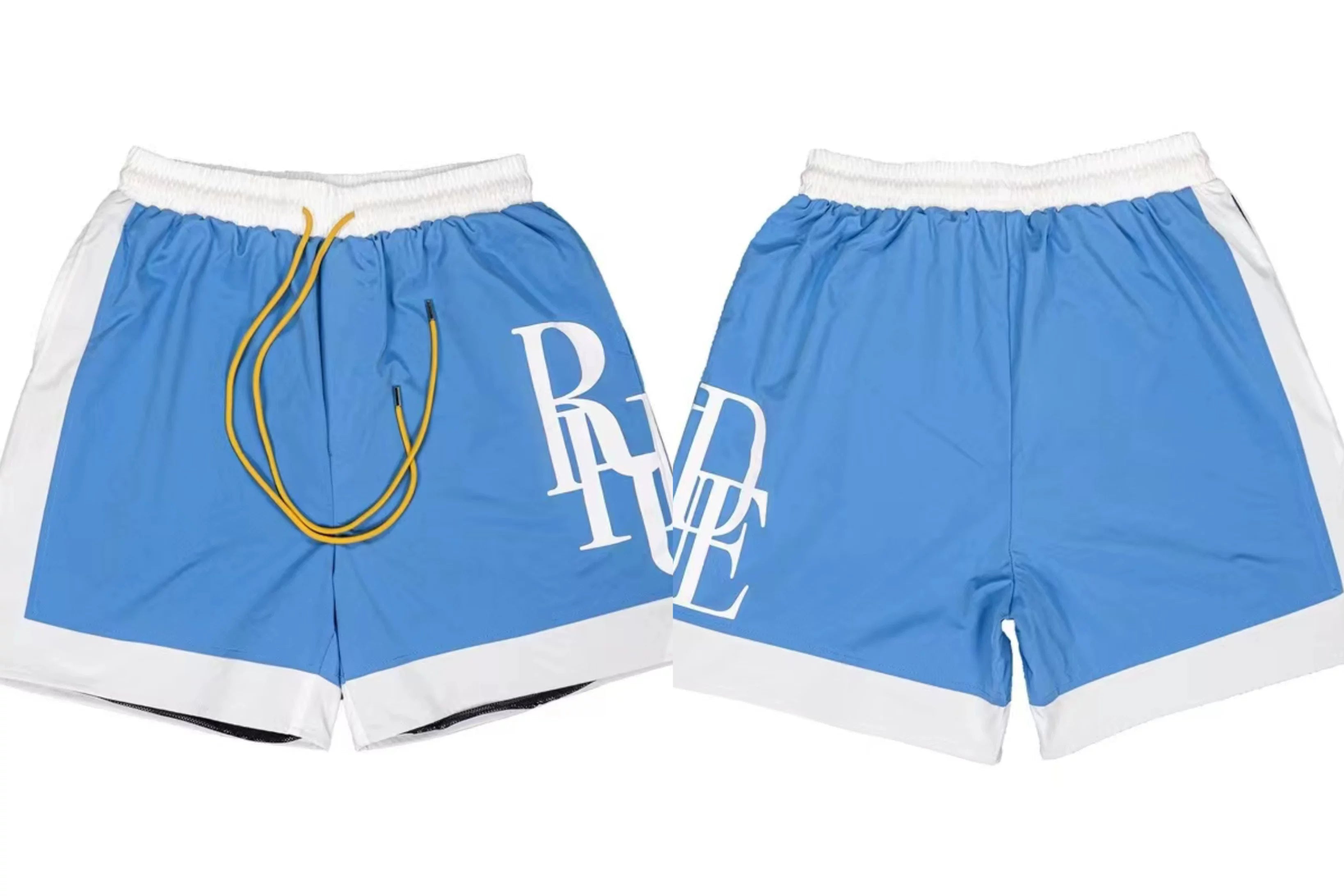 RHUDE Marlboro shorts, trendy high street sports and casual loose beach pants, kanye cropped pants for men and women (76)