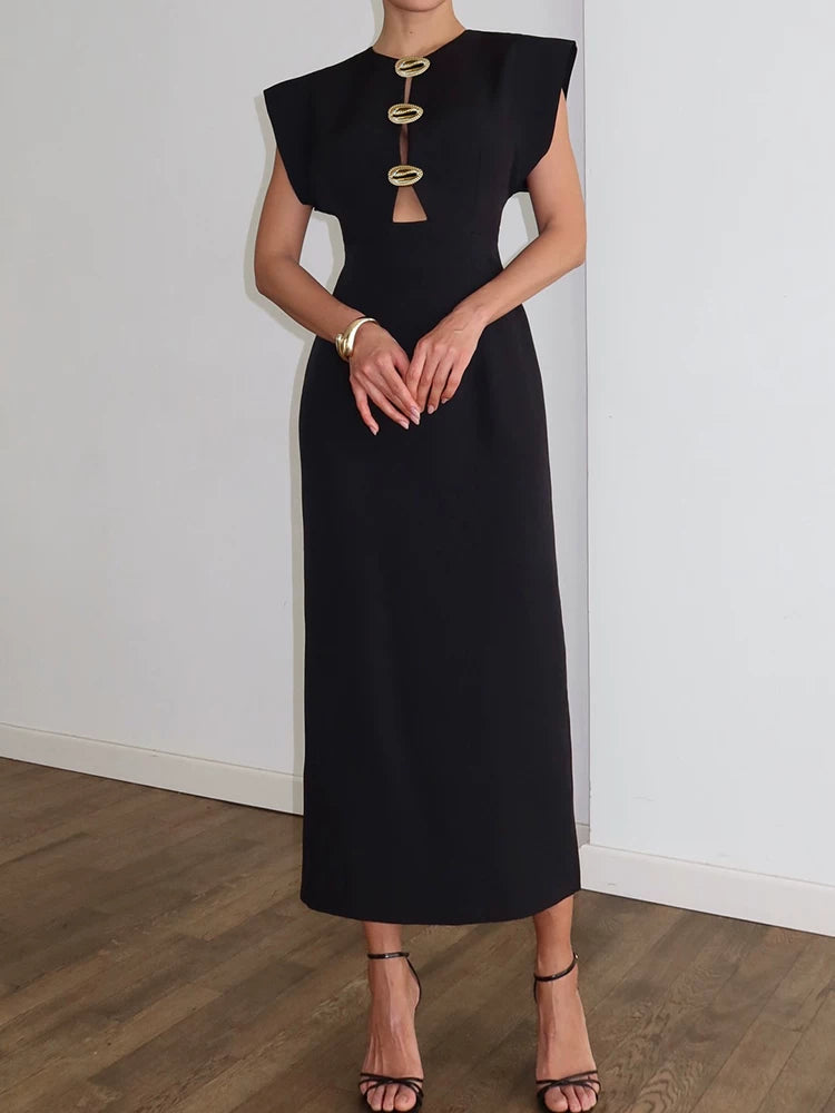 Fashion Dress欧美女士连衣裙时尚镂空收腰优雅修身长裙度假